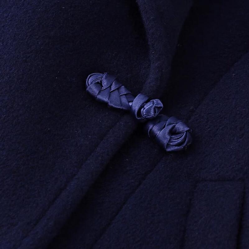 Teluoman New Chinese Style Professional Wool Blend Overcoat