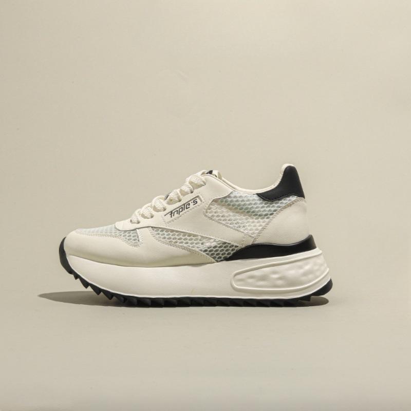 Mesh platform fashion Forrest Gump shoes women's 2025 spring new lightweight little white shoes versatile casual sports dad shoes