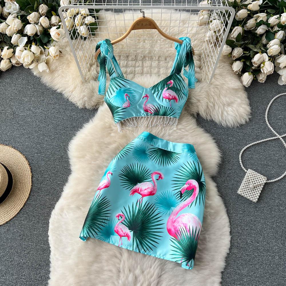 

RUGOD Морской дорожный праздничный костюм, женский высококачественный камзол с кисточками, короткая юбка с высокой талией, комплект из двух предметов