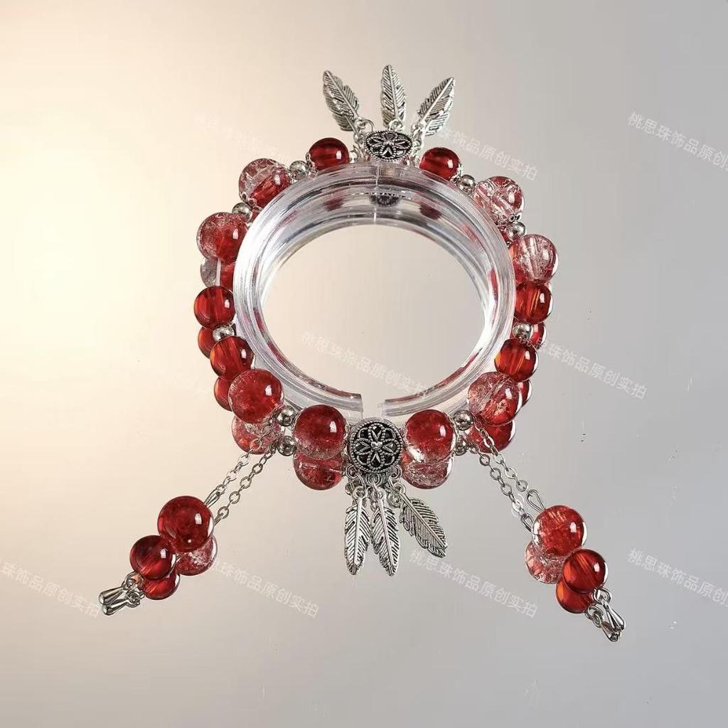 Charming Pink Crystal Floral Bracelet - Court Style Dream Gift for Girlfriend