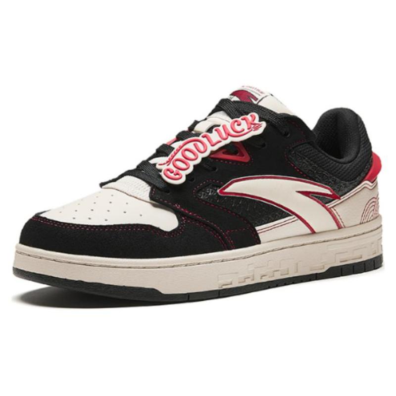 Anta Street Play Serie Abriebfest Atmungsaktiv Niedrig geschnittene Skateboard-Schuhe Herren Schwarz Weiß Sneaker 112418051-10