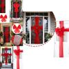 Luxurious Red Christmas Traditional Double Layer Bow Door Decoration For Holiday Festivities