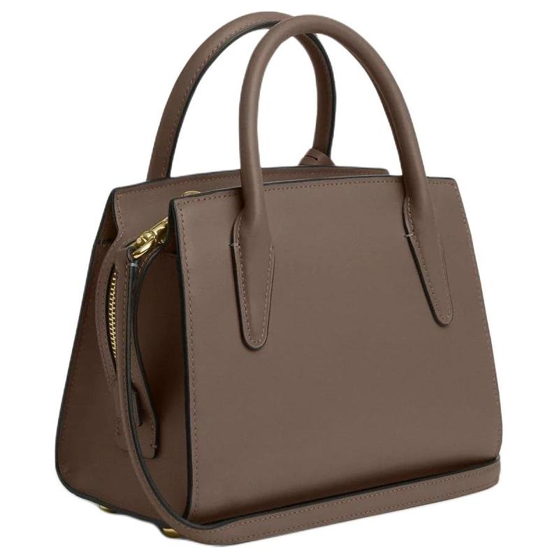 Coach ANDREA CARRYALL 22 Logo Logo Zipper Closure Fine Calfskin Shoulder Crossbody Handbag Small Women's Tan