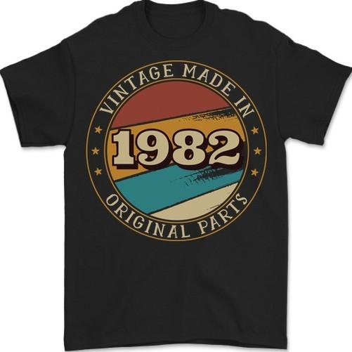 44th Birthday Vintage Made In 1982 Mens T-Shirt 100% Cotton L