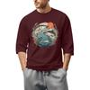 Men'S Round Neck Three-Quarters Sleeve Top Casual Fashion T-Shirt