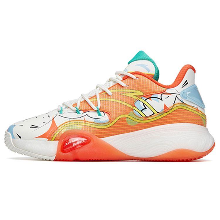 Anta Cement Bubble Basketball Shoes Men White Blue Orange 912121608S-11 42.5