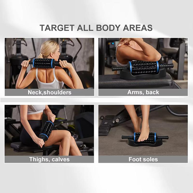 Durable And Safe New Cordless Roller Body Massage Rechargeable Vibrators 360 Rolling Percussive Massager Muscle Relaxation Back Foot Leg Relaxer