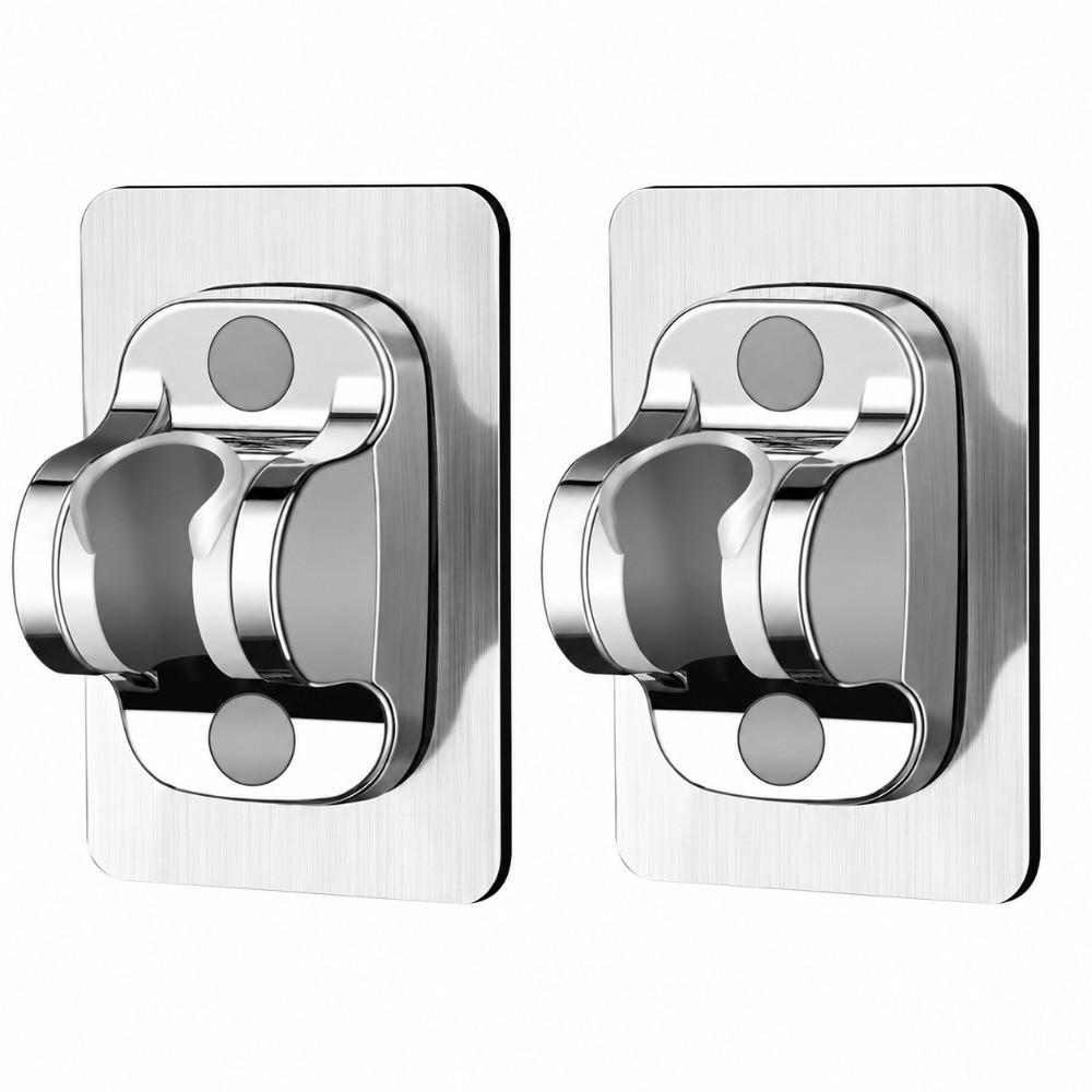 2 Pack Self Adhesive Shower Head Holder Adjustable Angle Shower Bracket For Shower