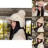 Wool Blend Knit Cap Women Winter Thick Warm Earmuff Newsboy Style For Daily Wear