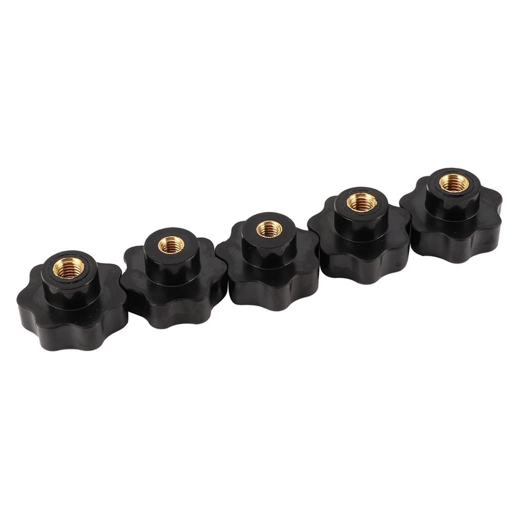 5 Stück Klemmknopf mit Innengewinde Industrieausrüstung 7-Stern Durchgangslochmuttern CM12x50