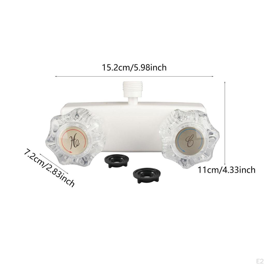 RV Shower Faucet Camping Fashion Double Handle Easy Installation Valve Diverter
