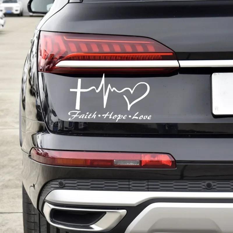 FAITH HOPE LOV E Stickers Personalized Creative Car Stickers Cars Glass Self-Adhesive Decals Auto Decoration Accessories