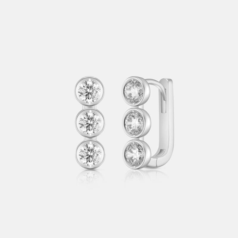 METROCITY JEWELRY Corte Sterling Silver White Earrings A241SE0129WPA