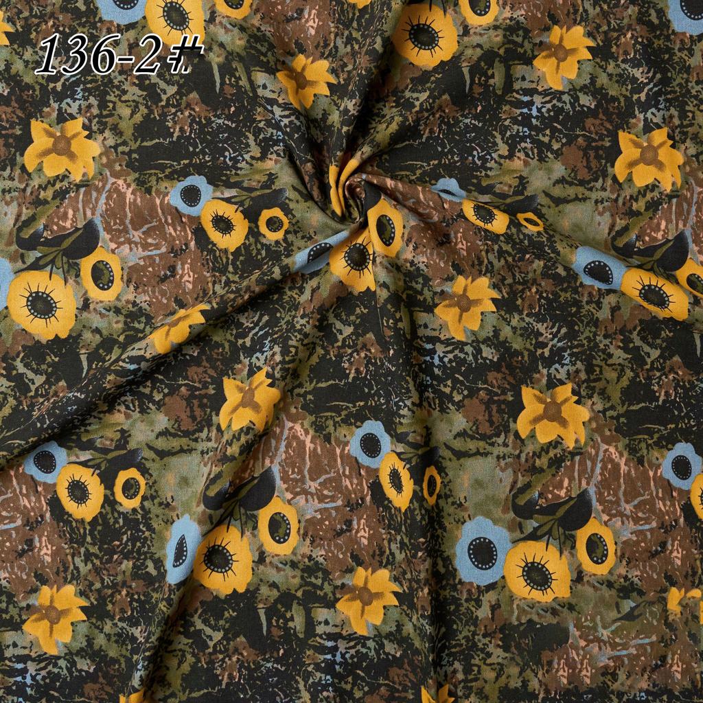 145x100cm Cotton Linen Small Floral Printed Fabric For Women's Clothing, Decorative Fabric DIY Handmade Sewing Cloth Fabric