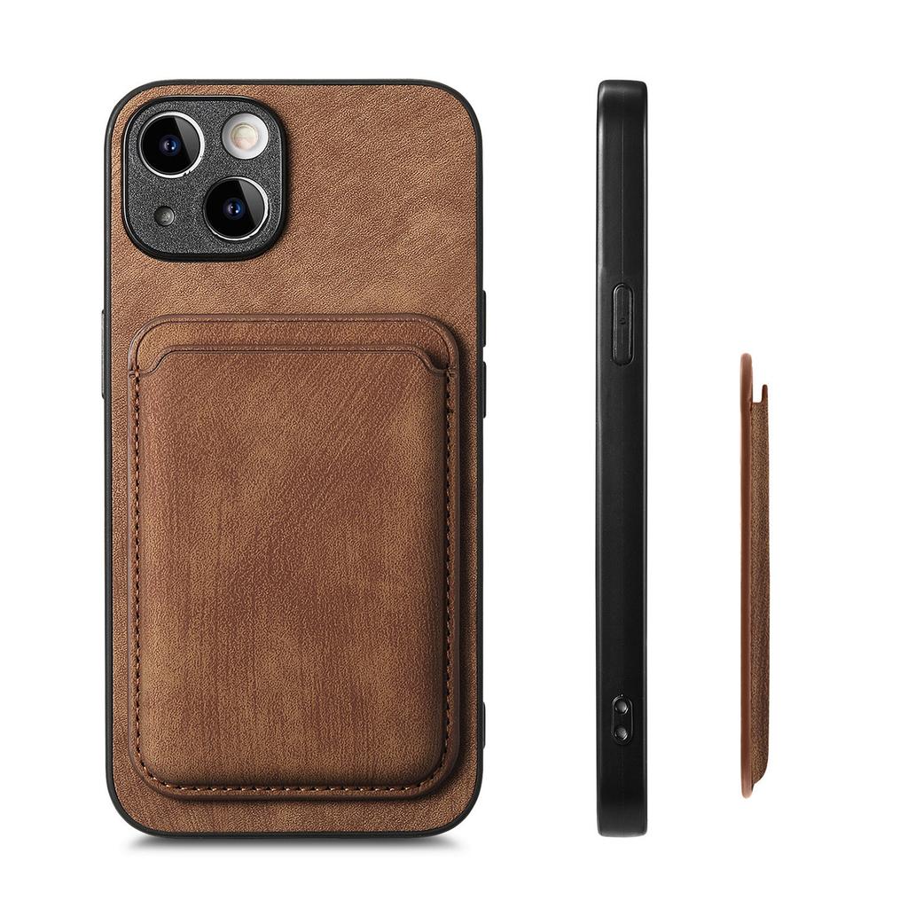 For iPhone 13 Case Compatible with MagSafe Leather Back Cover with Detachable Card Holder