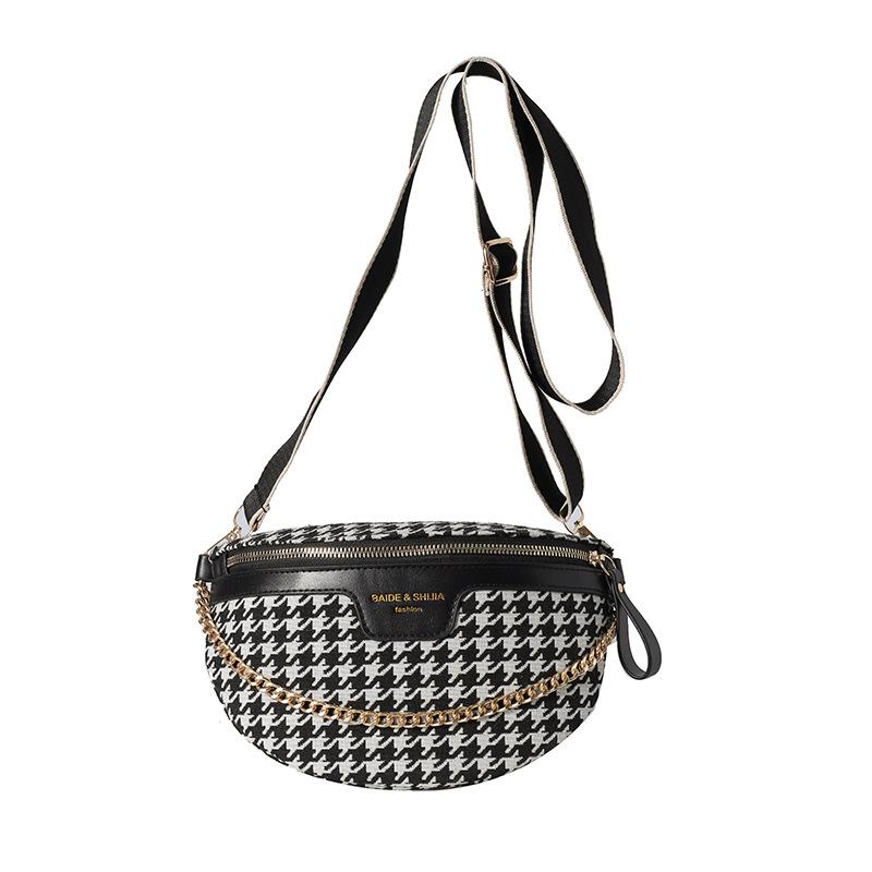 This year's popular fashion casual bag 2025 new women's shoulder messenger bag wide shoulder strap chain breast bag women