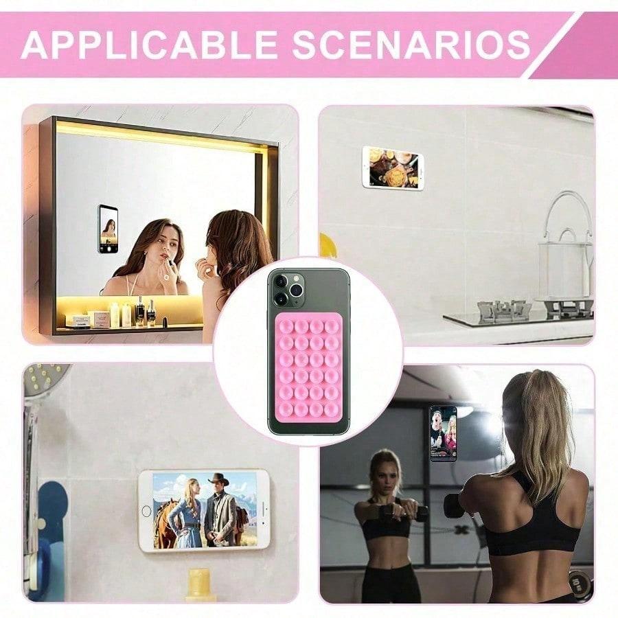Silicone Suction Cup Phone Holder,Double Sided Suction Holder Back Of Phone Multifunctional Sticky,Anti-Slip Hands-Free