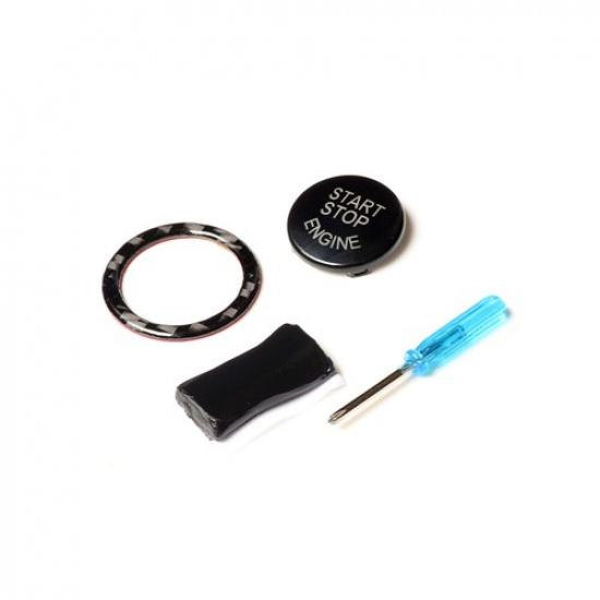 Black Start/Stop Engine Button Cover With Ring Trim For BMW E90 E92 E93 2009-12
