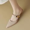 Fashion Medium Heel Slides New Style Korea Shoes for Women Easy Wears Summer Sandals 2025 Clappers Woman Mules Slippers On Promotion 39