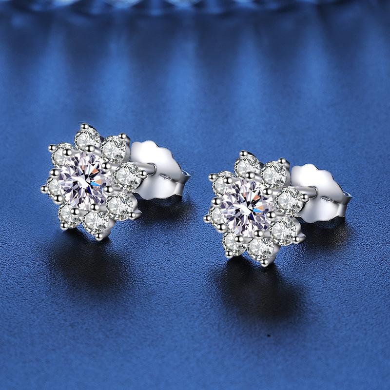 Tancise 925 Sterling Silver Moissanite  Zircon Earrings Drop Earrings For Women Wedding Party Gifts