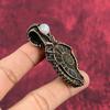 Ammonite Fossil Pendant Copper Wire Wrapped Pendant Rainbow Moonstone Pendant Gemstone Copper Wire Jewelry Anniversary Gift Handmade Pendant
