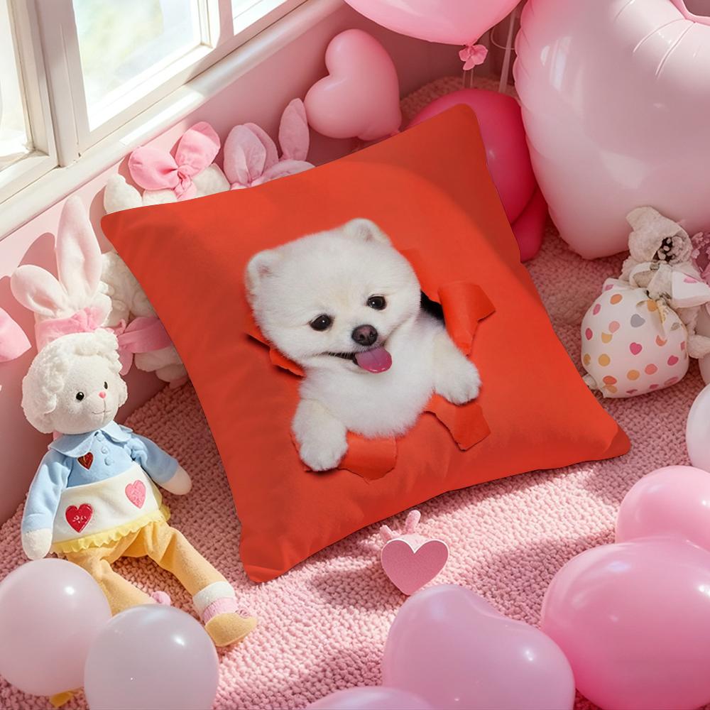 Cute Naughty Cute Cats Dogs Cushion Cover Pattern Printed Pillowcase for Living Room Sofa Cushion Cover & Bedroom Decor