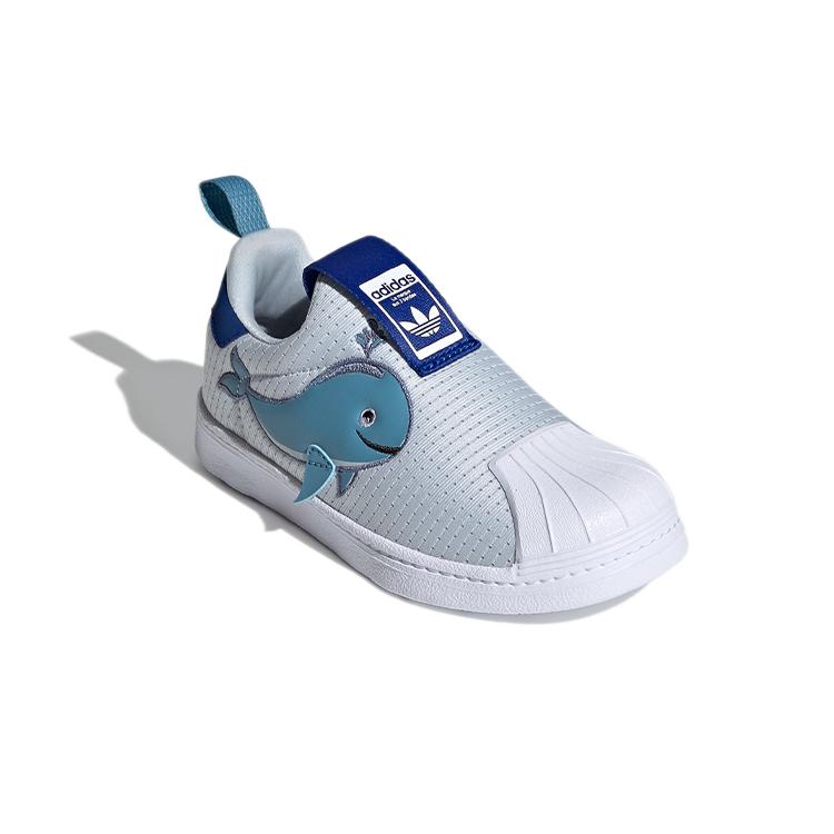 adidas Originals SUPERSTAR 360 C Primeblue Comode Resistenti all'Abrasione Basse Scarpe da Skateboard Bianco Blu FX4928