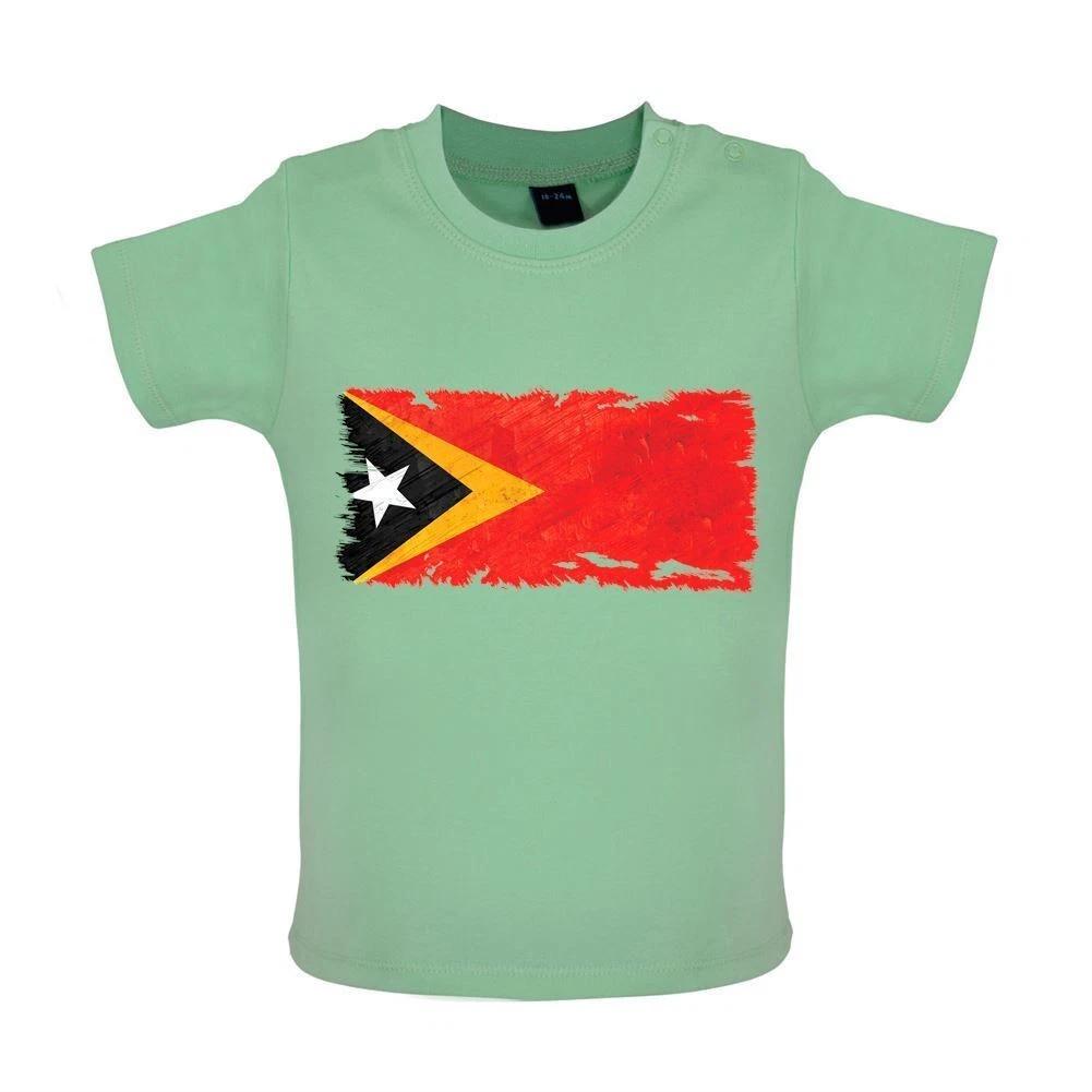 East Timor Grunge Flag Style - Kids Baby Kids Boys Girls Unisex T-Shirt / Bodysuit - Timor-Leste Dili 140
