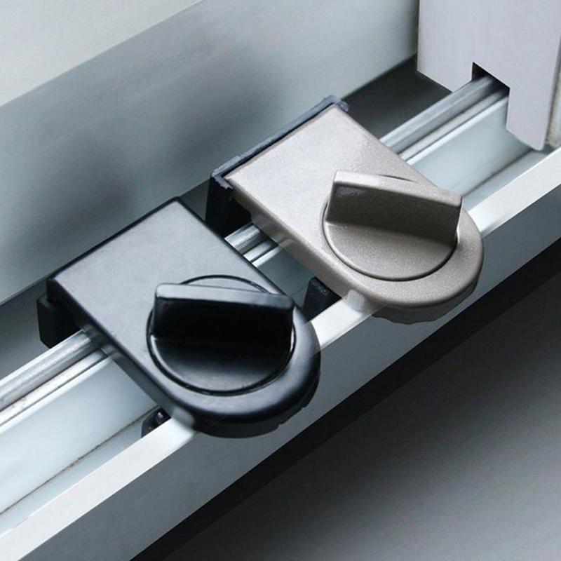 Aluminum Alloy Sliding Door And Window Lock Latch Anti-Theft Anti-Pinch Safety Lock Child And Pet Protection Bidirectional Fixer
