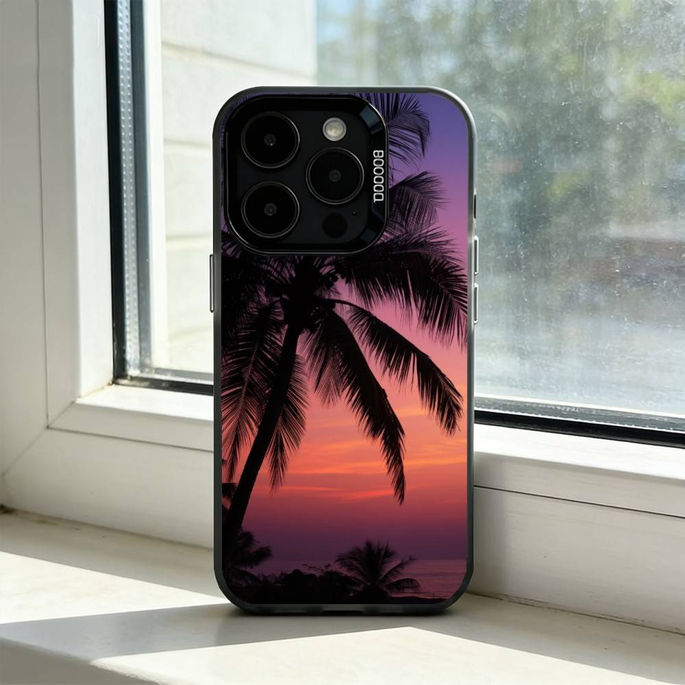 

Coconut Palm T-Tree Phone Case For iPhone 17,16,15,14,13,12,11 Plus,Pro Max,XS,Colorful Silver Black Cover iPhone16promax