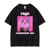 Ironisches Meme Katze Wut Verzehrt Mich T-Shirts Unisex Damenbekleidung Lustig Vintage Klassisch Kurzarm T-Shirt Lässig Übergroßes T-Shirt