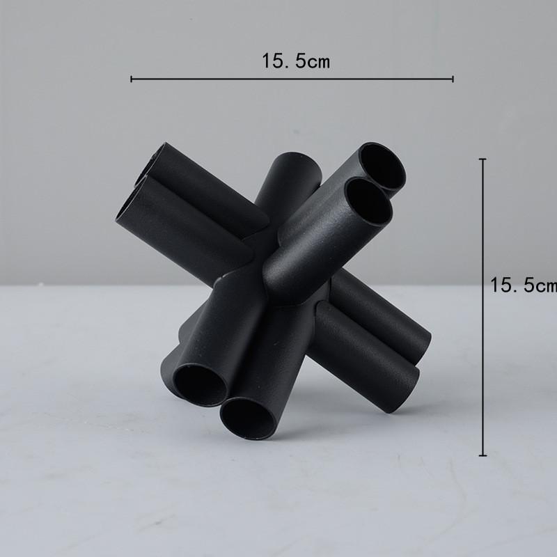 Metal Handicraft Geometric Hollow Pipe Cross Star Black Cross Knot Metal Decorative Figurines Home Decoration Accessories