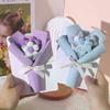 7 Colors Creative Three-dimensional Flower Bouquets Greeting Cards Handmade Cream Puffs Valentine's Day Knitted Flower Bouquets