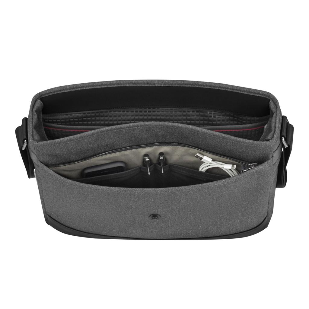 Victorinox Architecture Urban2 Messenger Bag with Magnetic Trolley Personalized 611958 Lock, Business, 14" Laptop, Sleeve, Multi-Tool Handle, 13L,