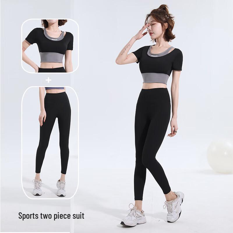 WEZHO Fake Two-Piece Yoga Fitness Set