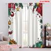 2pcs,2D Plane Printing Creative Curtains Christmas Tree Ornaments Gifts (6) Versatile Polyester Fabric (without Rod) Versatile