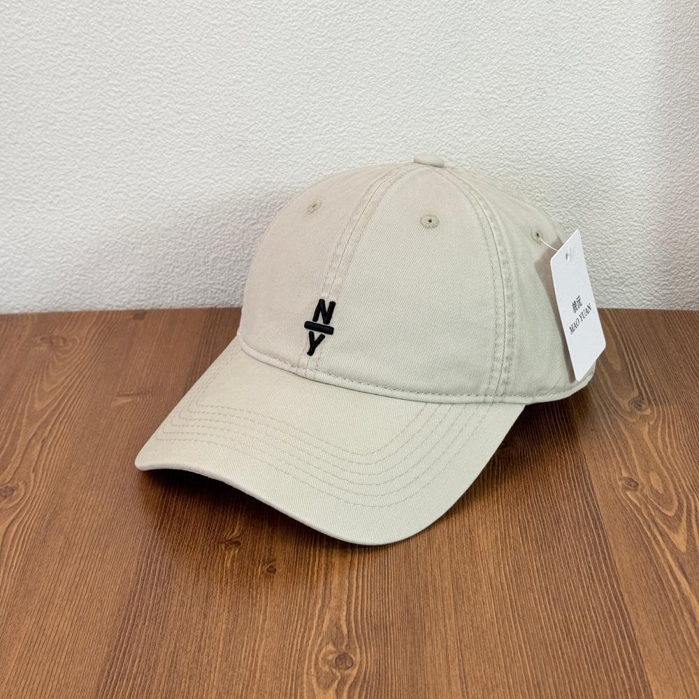 Fashion Hat Korean new letter embroidered baseball cap autumn casual sun hat men's and women's washed cotton soft top cap
