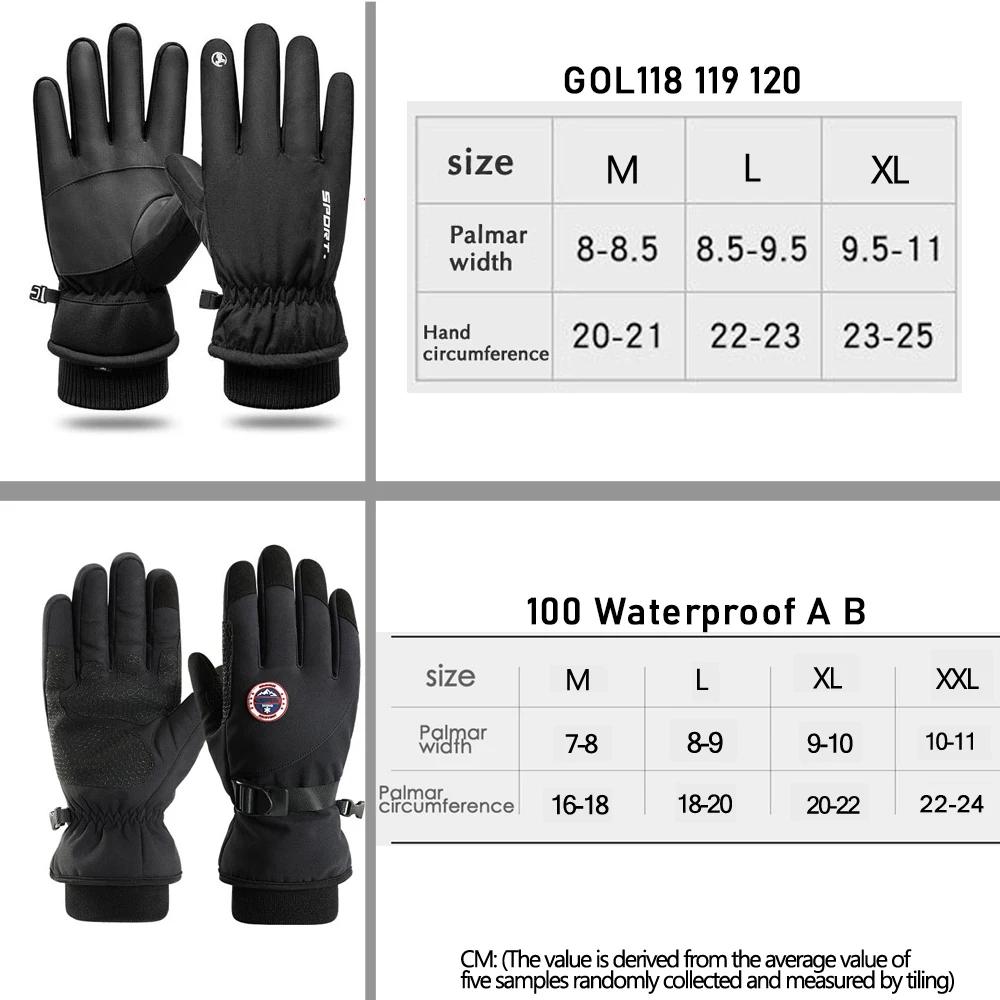 Herren Winter Wasserdichte Fahrradhandschuhe Outdoor-Nutzung Athletische Laufmotorrad Ski Touchscreen Fleecehandschuhe Rutschfest Warm Vollfinger
