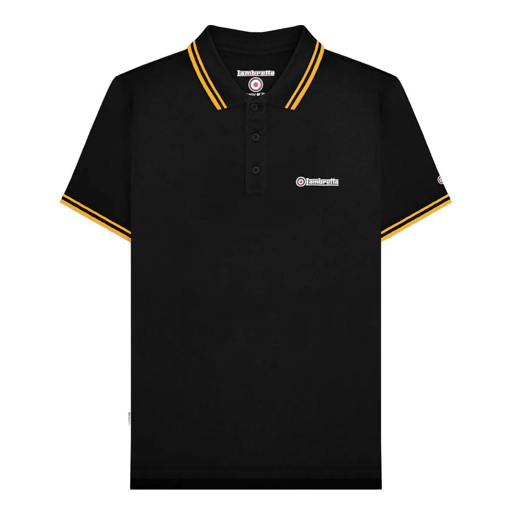 Lambretta Heren SS25 Twin Tip Poloshirt L goud/zwart