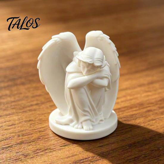 Sleeping Angel Ornament 3D Printed Ornament, Minimalist Figurine Desktop Miniature Decor, Aesthetic Sculpture for Home Office Shelves Decorations