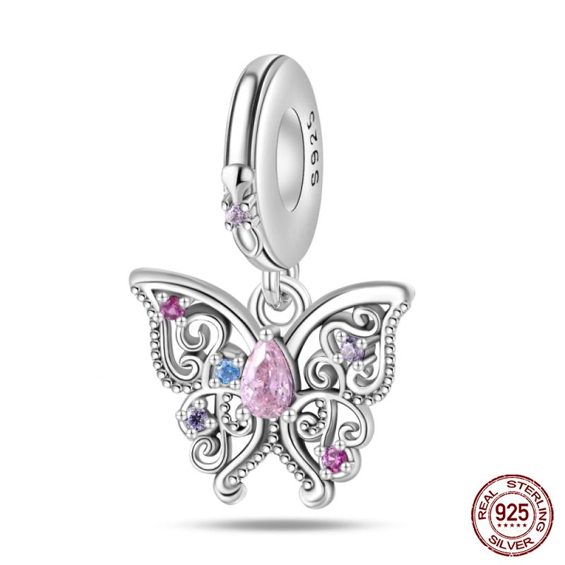 New Copper Fashion Spring Carnation Flower Parrot Charm Bead Suitable For 3Mm Bracelet Diy Fine Jewelry Gift Making
