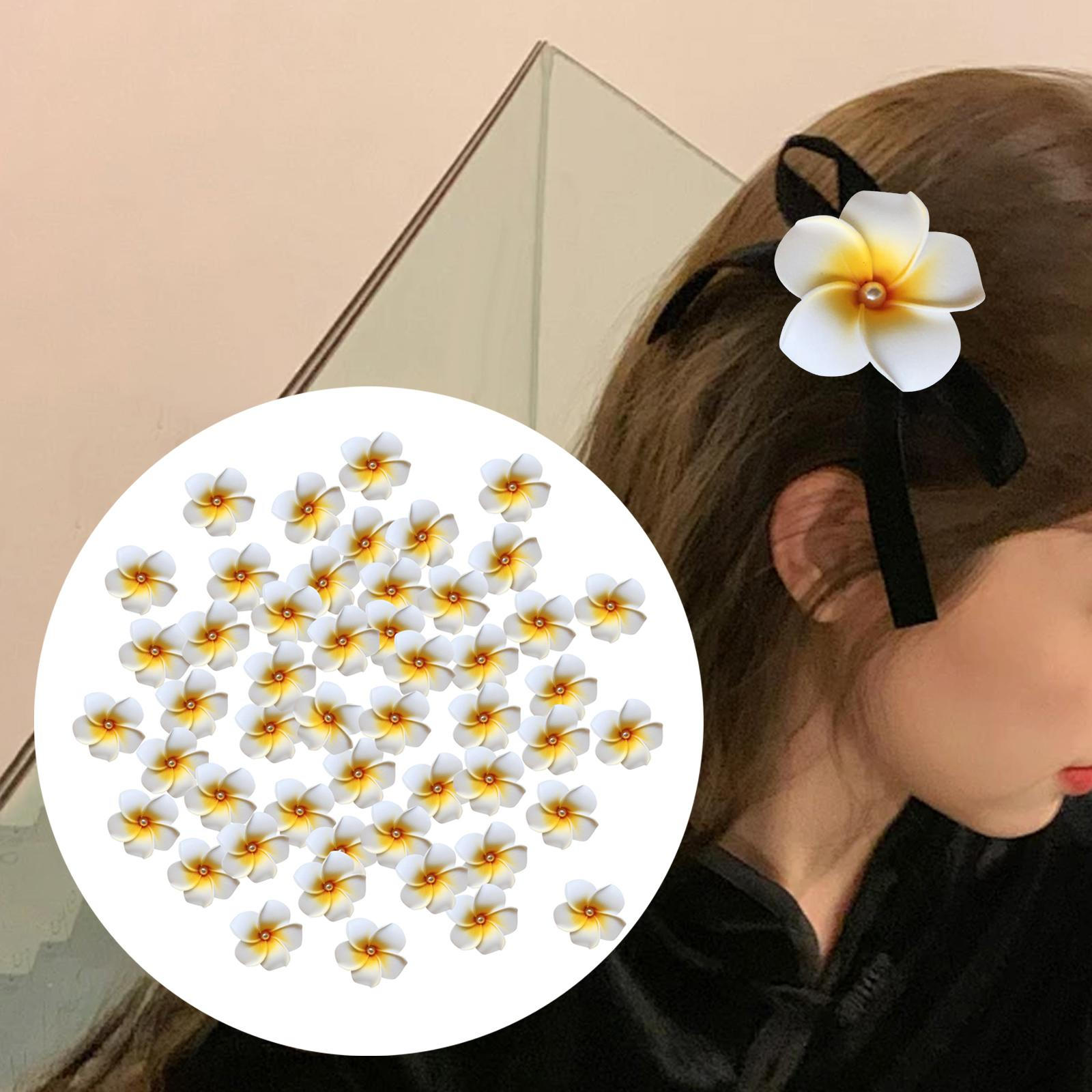 

50 штук искусственных цветов плюмерии декоративные головные уборы аксессуары венки принадлежности флористическая пена Diameter 4 cm