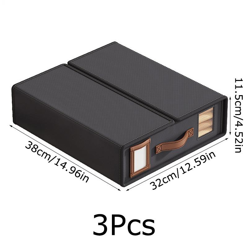 

3PC Multi layer Foldable Layered Storage Box Waterproof Wardrobe Organizer 38x32x11.5cm чёрный