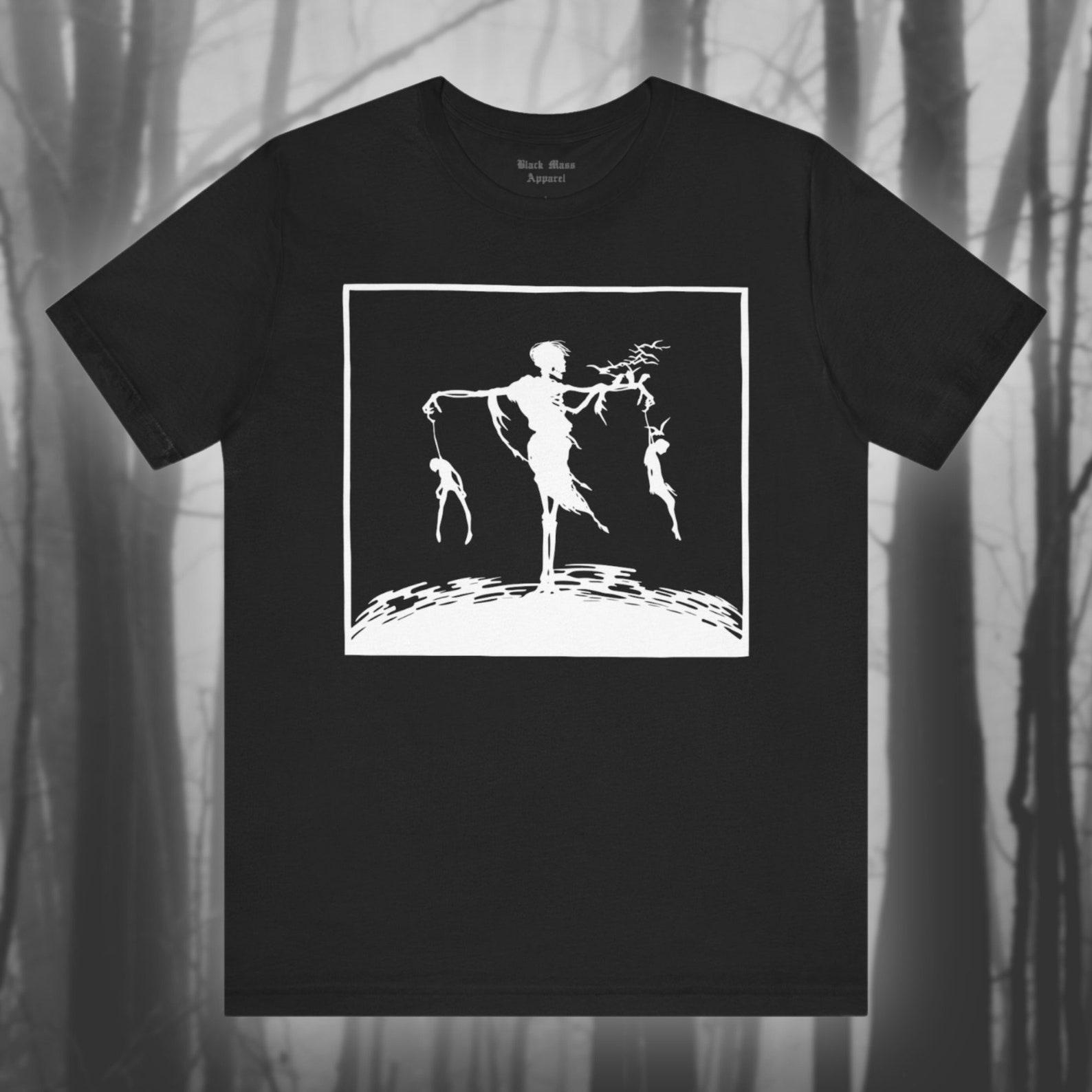 Death on the Gallows, Danse Macabre T-Shirt, Ein Totentanz, A Dance of Death Shirt, Walter Draesner, Vintage Art T-Shirt Unisex Tee 4XL