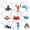 Cabilock 9pcs Sea Creature Cookie Cutter Stainless Steel Cutter Mold Biscuit Cutter DIY Making Shark Seahorse Hawk Clown Dolphin Penguin Crab Lobster