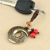 Ethnic Style Antique Dragon Pattern Hook Braided Car Keychain Chain High-end Brass Retro Pendant Creative Bag Pendant