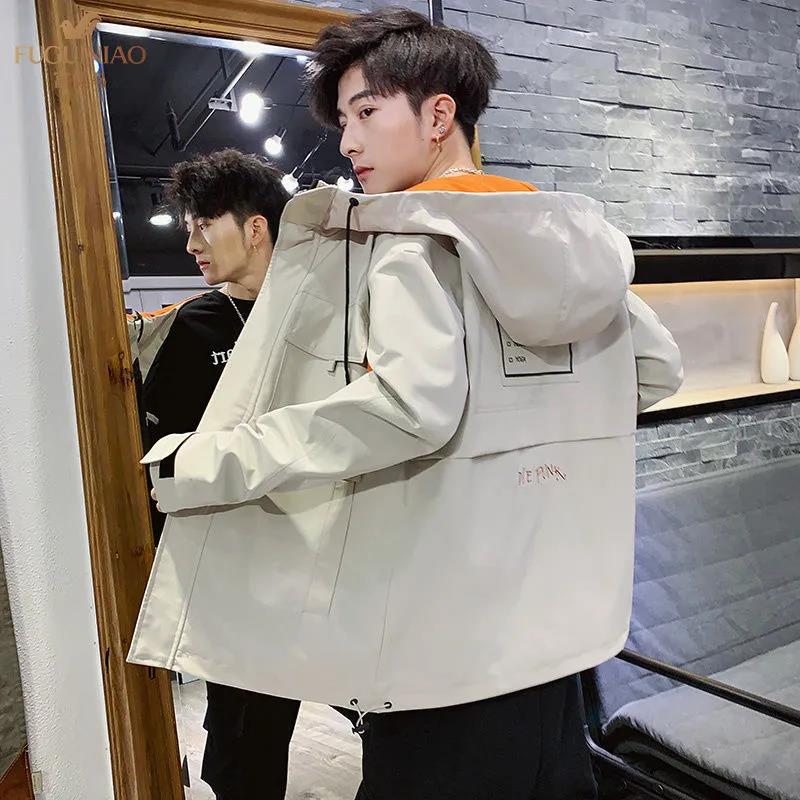 Men Regular Jacket Spring Boutique Hooded Workwear Soft and Comfortable Coat Casual Loose Parka Large Size