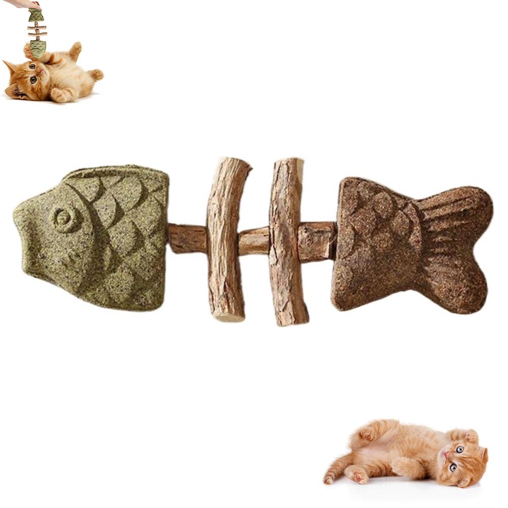 

Catnip Molar Stick for Cats Imitation Fish Bone Polygonum Klubber Bite-Resistant Cat Toy for Kittens Interactive Playtime