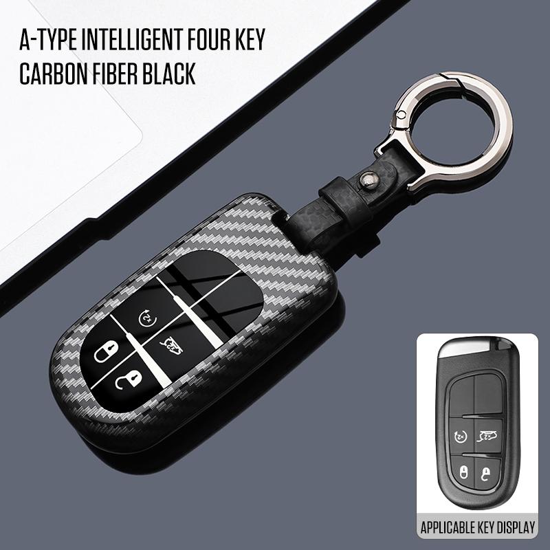 ABS Carbon Autoschlüsselhülle Hülle Fob für Jeep Renegade Compass Grand Cherokee für Chrysler 300C Wrangler Dodge Autozubehör