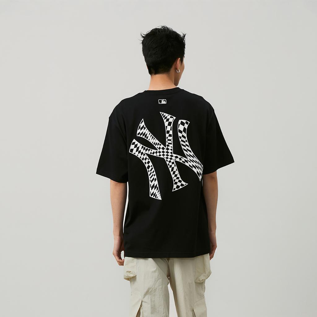 New MLB Checkerboard T Shirts Unisex Black 3ATSO0243-50BKS